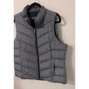 Lands End, black & white chevron pattern vest, size XL